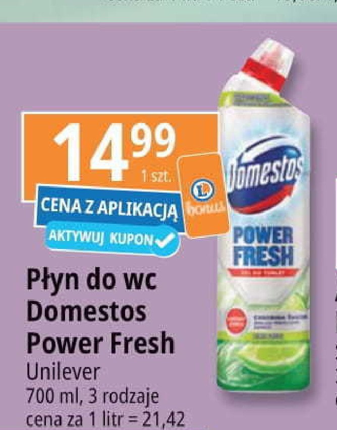 Żel do wc lime fresh Domestos power fresh (wcześniej total hygiene) promocja