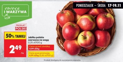 Jabłko polskie czerwone na wagę promocja w Biedronka