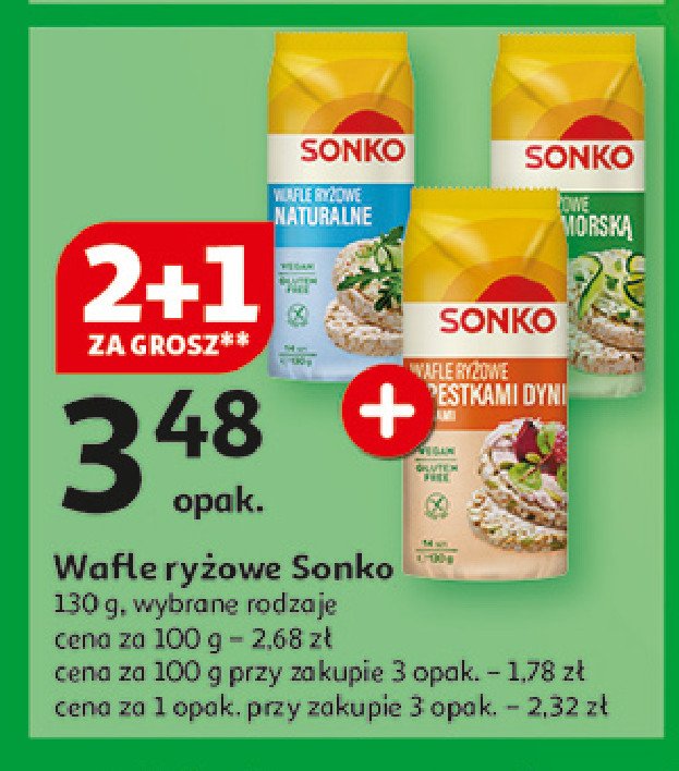 Wafle ryżowe z pestkami dyni i algami morskimi Sonko promocja