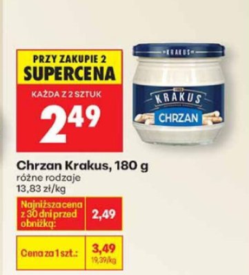 Chrzan różne rodzaje promocja w Biedronka