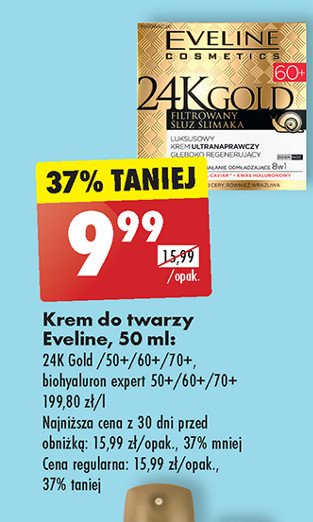Luksusowy krem 70+ multi odżywczy z filtrowanym śluzem ślimaka Eveline 24k gold promocja