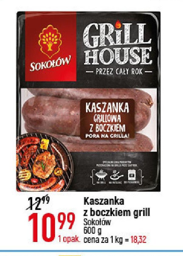 Kaszanka grillowa z boczkiem Sokołów grill house promocje