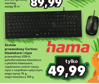 Zestaw bezprzewodowy mysz i klawiatura cortino Hama promocja