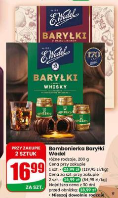 Bombonierka Baryłki Wedel różne rodzaje promocja w Dino