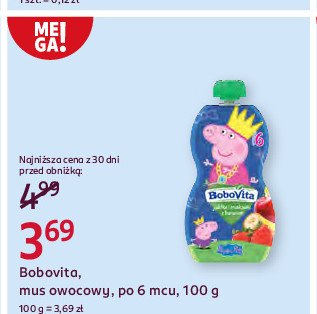 Mus peppa pig jabłko truskawka z bananem Bobovita promocja