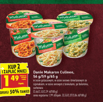 Makaron w sosie serowym z brokułami Culineo promocja