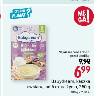 Kaszka owsiana Babydream bio promocja