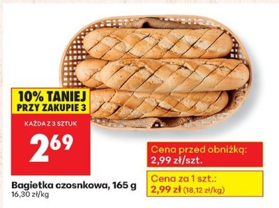 Bagietka czosnkowa, 165 g promocja w Biedronka