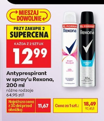 Antyperspirant w spray'u Rexona, 200 ml promocja w Biedronka