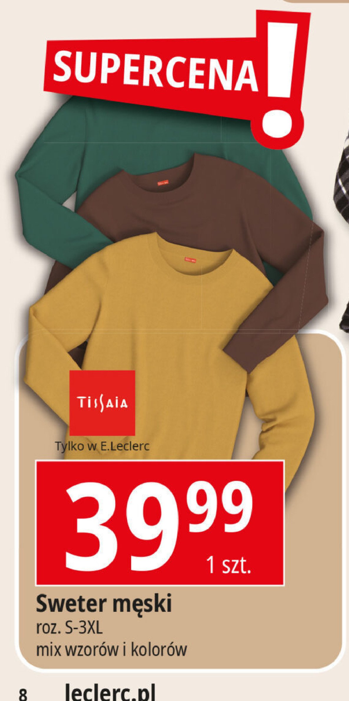 Sweter męski rozm. s-3xl Tissaia promocja