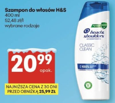 Szampon do włosów H&S Classic Clean promocja w Delikatesy Centrum