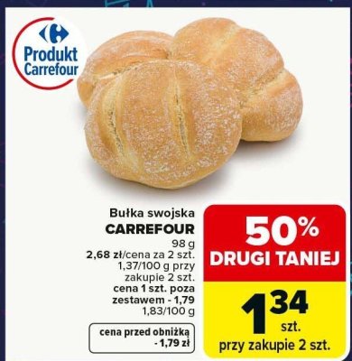 Bułka swojska Carrefour 98g promocja w Carrefour Market