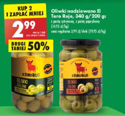 Oliwki zielone nadziewane pastą paprykową El toro rojo promocja