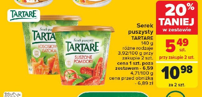 Serek suszone pomidory Tartare promocja w Carrefour Market