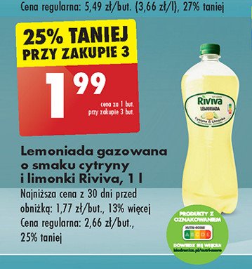 Lemoniada cytryna - limonka Riviva lemoniada promocja