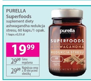 Suplement diety ashwagandha redukcja stresu Purella superfoods Purella food promocja