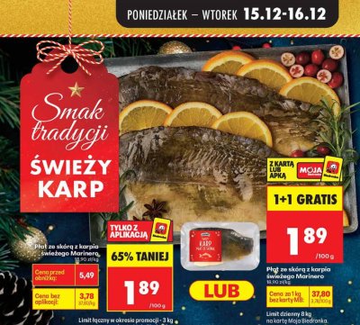 Płat ze skórą z karpia świeżego promocja w Biedronka