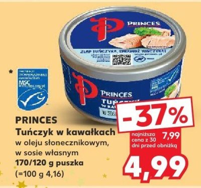 Tuńczyk w kawałkach w sosie własnym  promocja w Kaufland