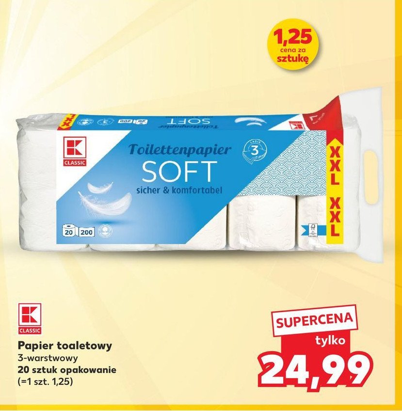 Papier toaletowy soft K-classic promocja