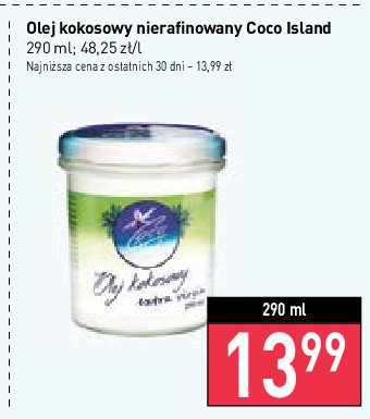 Olej kokosowy nierafinowany Coco island promocja
