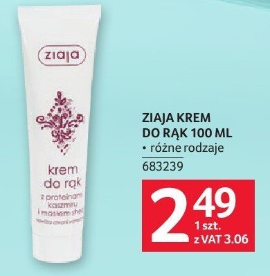 Krem do rąk Ziaja 100 ml różne rodzaje promocja w Selgros