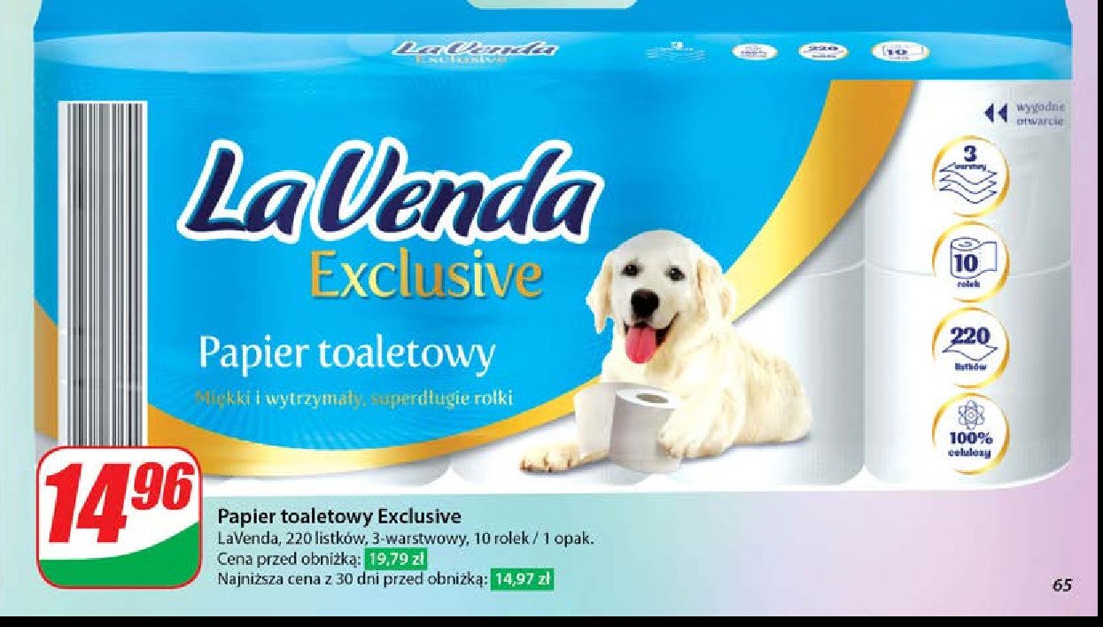 Papier toaletowy exclusive Lavenda promocja w Dino