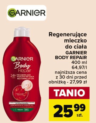 Mleczko regenurujące skóra bardzo sucha Garnier body promocja w Carrefour