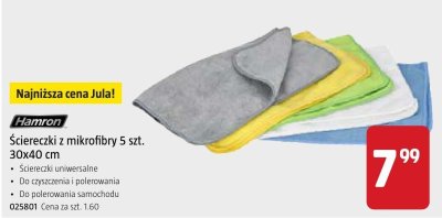 Ściereczki z mikrofibry Hamron 5 szt. 30x40 cm promocja w Jula