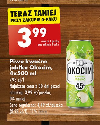 Piwo Okocim kwaśne jabłko promocja