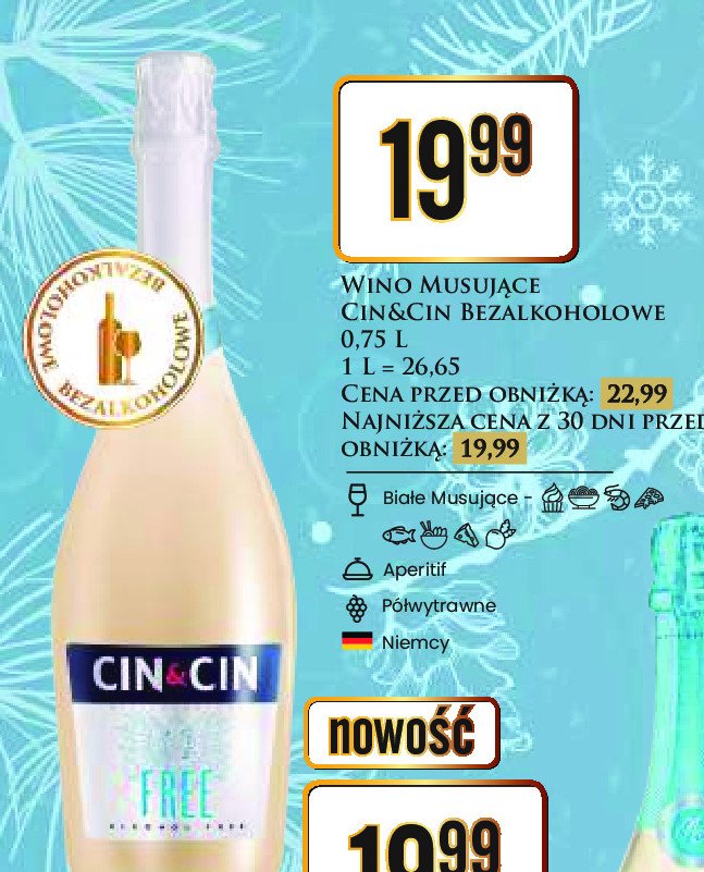 Wino Cin&cin free promocja w Dino