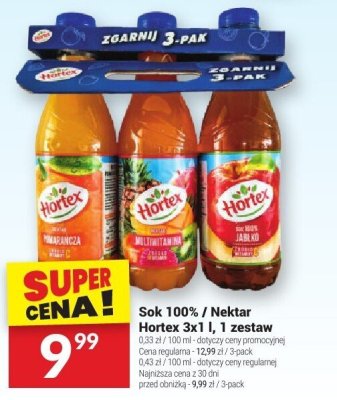 Sok 100% / Nektar Hortex 3x1 l, 1 zestaw promocja w Twój Market