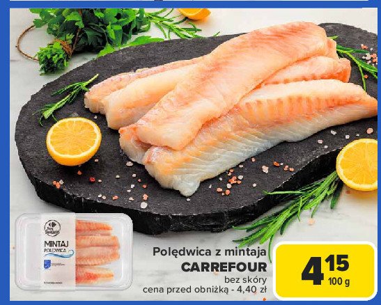 Mintaj polędwica Carrefour targ świeżości promocja w Carrefour Market