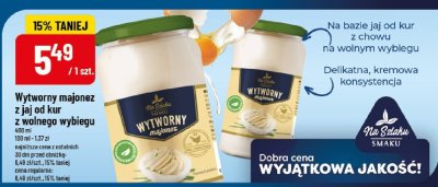 Majonez wytworny z jaj od kur z wolnego wybiegu Na Szlaku promocja w POLOmarket