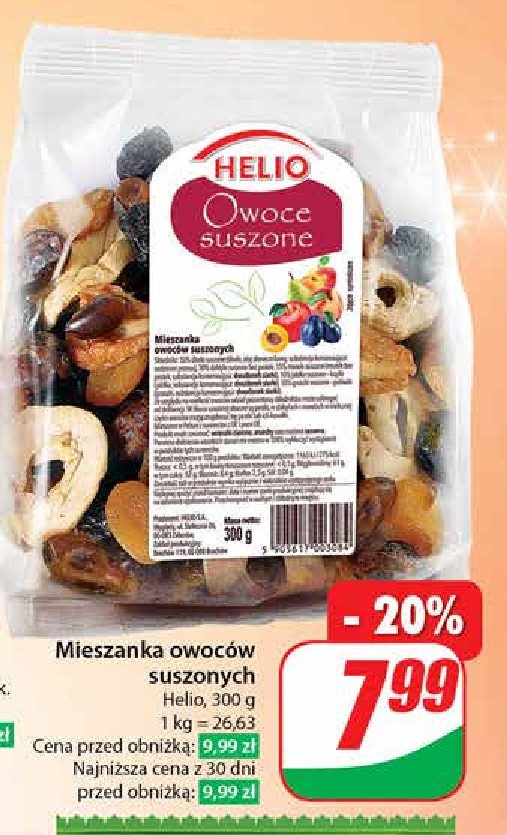 Owoce suszone Helio promocja