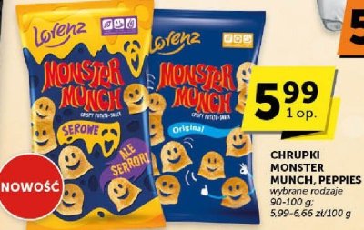 Chrupki Monster Munch, Peppies wybrane rodzaje promocja w ABC