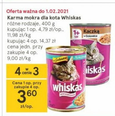 Karma dla kota kaczka Whiskas promocja
