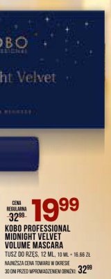 Kosmetyki do makijażu KOBO PROFESSIONAL MIDNIGHT VELVET VOLUME MASCARA tusz do rzęs promocja w Drogerie Natura