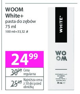 Pasta do zębów white+ WOOM promocja