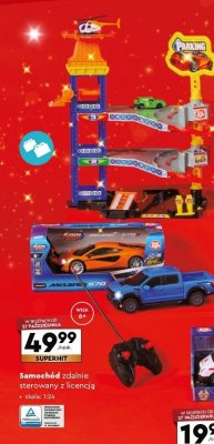 Dźwig, parking lub stacja ratunkowa z pojazdami skala 1:43 Ele Fun promocja w Biedronka