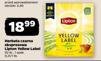 Herbata czarna ekspresowa Lipton Yellow Label promocja w Netto