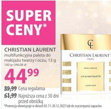 Paleta do makijażu CHRISTIAN LAURENT dwustronna paleta do makijażu twarzy i oczu promocja w Hebe