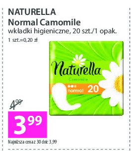 Wkładki higieniczne normal camomile Naturella classic promocja