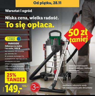Odkurzacz PARKSIDE na mokro i na sucho 1400 W promocja w Lidl