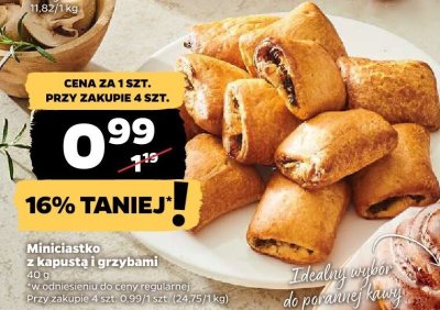 Miniciasto z kapustą i grzybami promocja w Netto