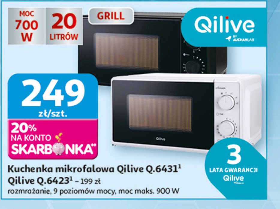 Kuchenka mikrofalowa q.6423 Qilive promocja w Auchan