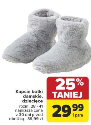 Kapcie botki damskie promocja w Carrefour