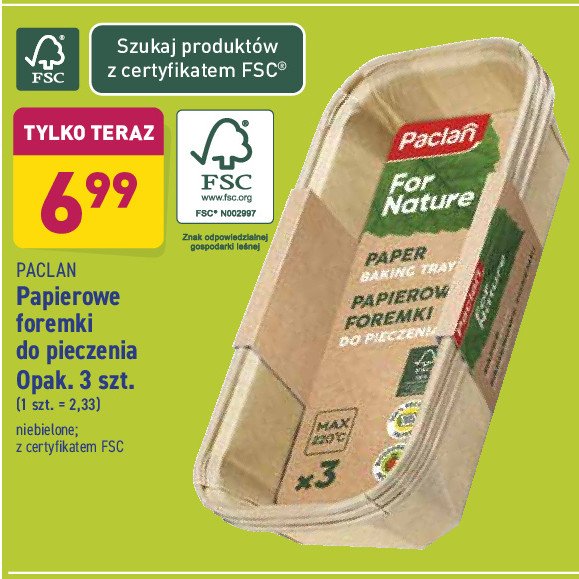 Foremki papierowe do pieczenia Paclan for nature promocja