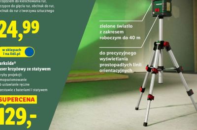 Laser krzyżowy ze statywem promocja w Lidl