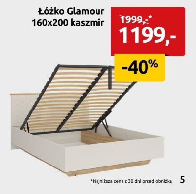 Łóżko Glamour 160x200 kaszmir promocja w Black Red White