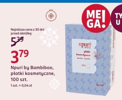 Npuri by Bambiboo płatki kosmetyczne, 100 szt. promocja w Rossmann
